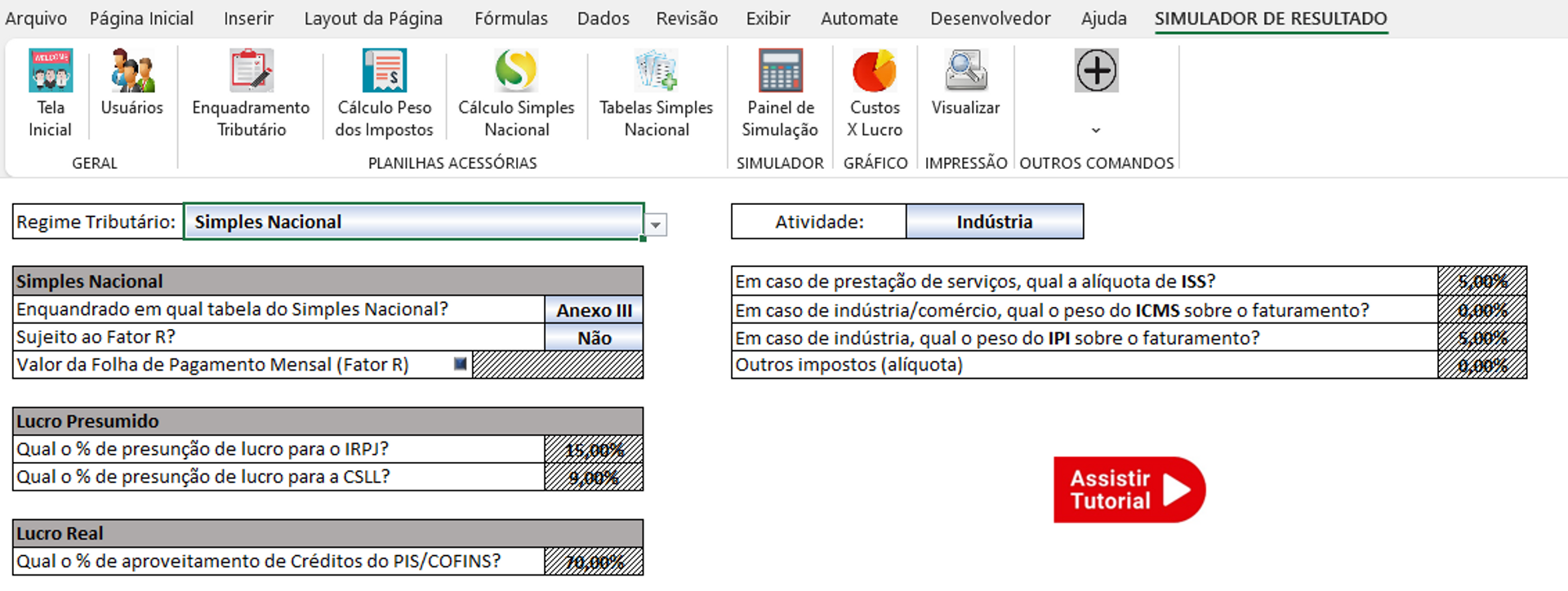 Captura de tela de Planilha de Análise Operacional e Precificação